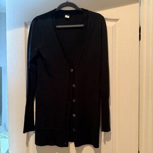 JCrew | Merino Wool Long Button Cardigan | Black | Size: M